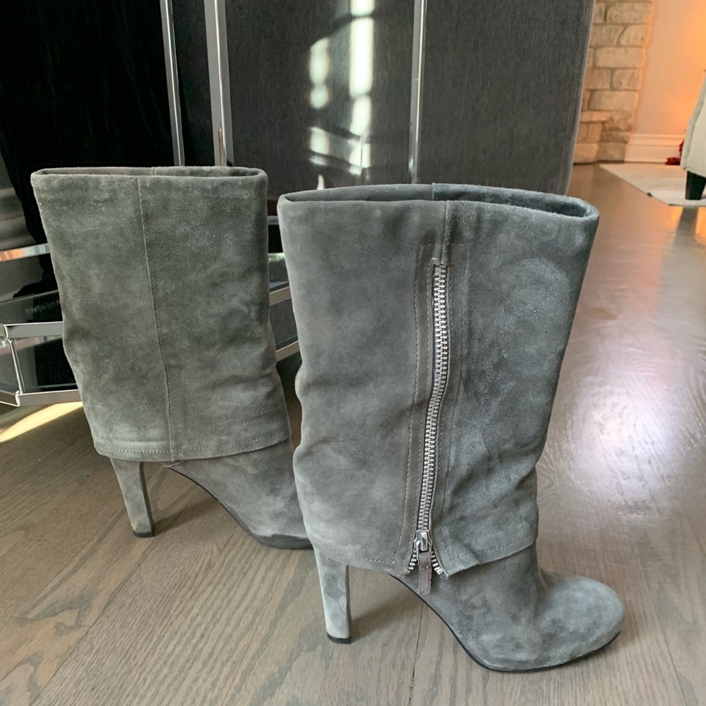 Franco Sarto grey genuine suede boots size 6.5